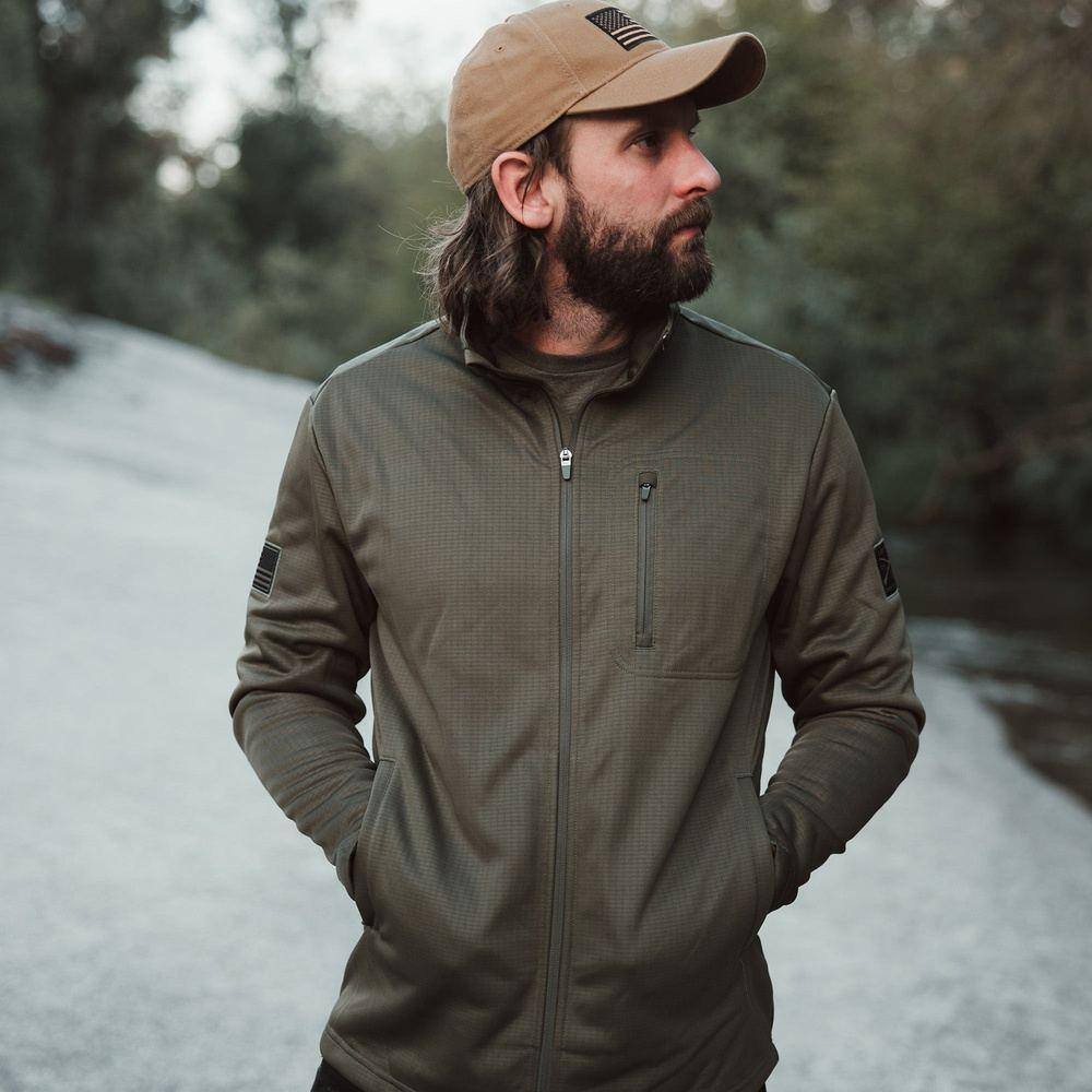 Men's Waffle Top Military Green Jacket