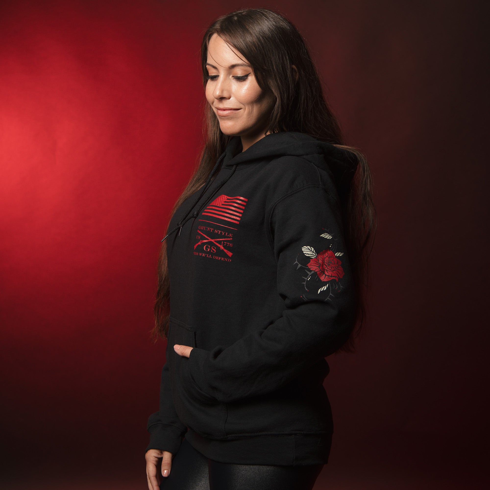 Women's Roses Have Thorns Hoodie - Black