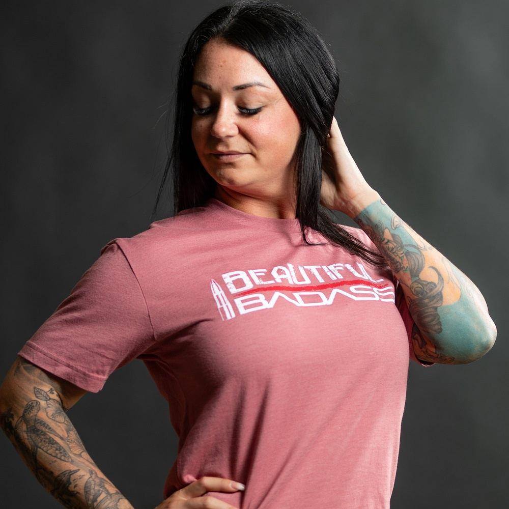 Women's Beautiful Badass Boyfriend Fit T-Shirt - Heather Mauve