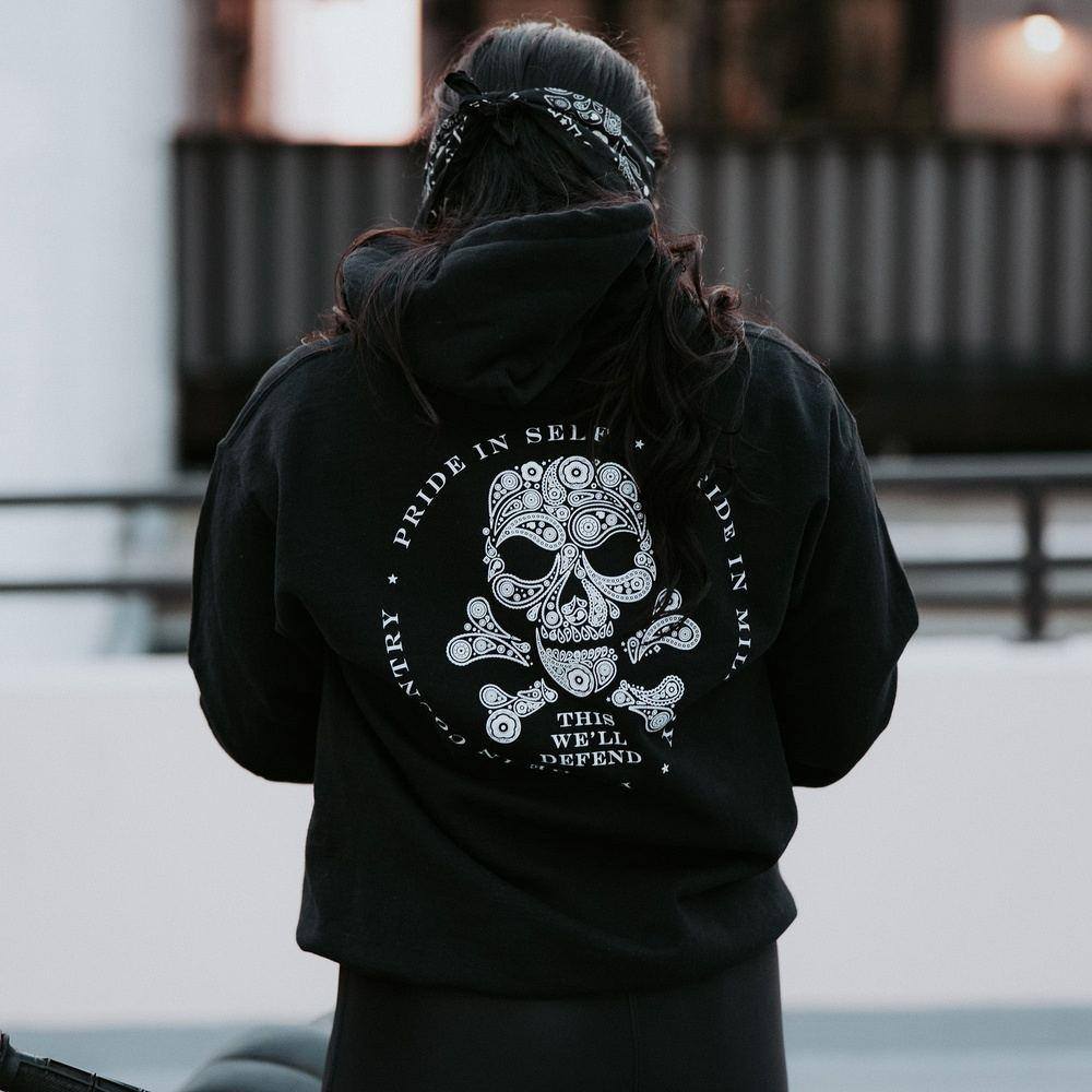 Patriotic Hoodie - Skull - Death Paisley 