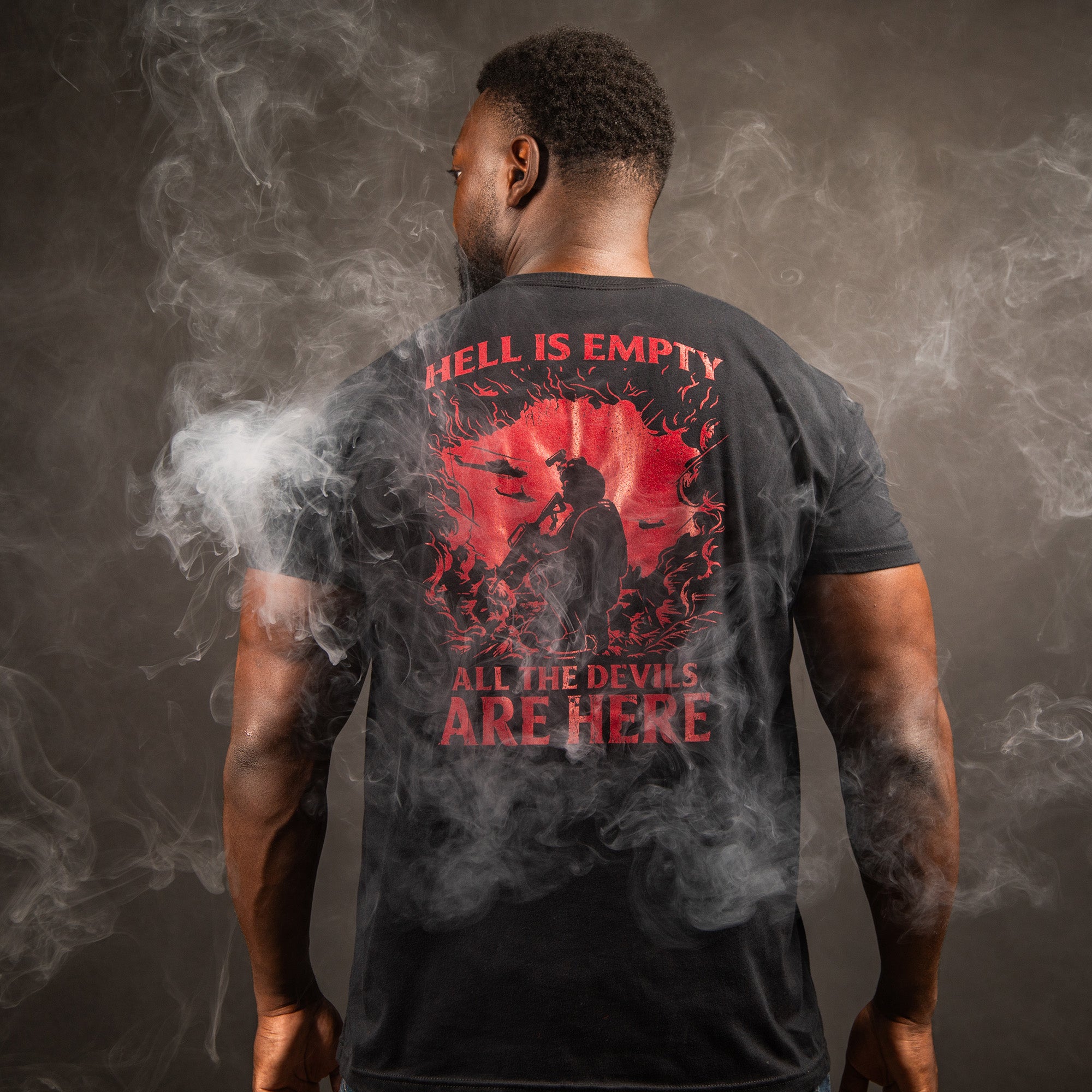 Hell Is Empty T-Shirt - Black, Patriotic Military Shirt | Grunt Style 