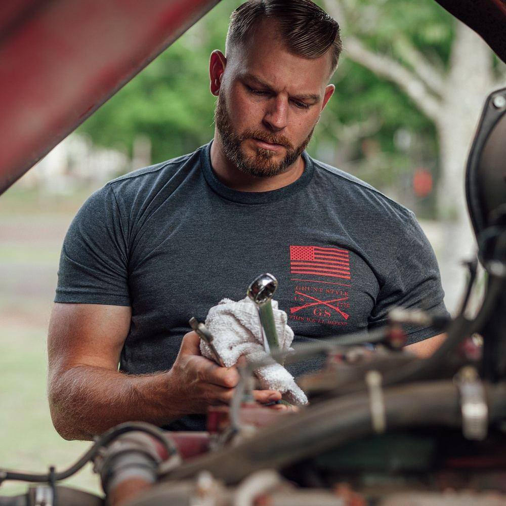 Patriotic Shirt - Red Blood Blue Collar 