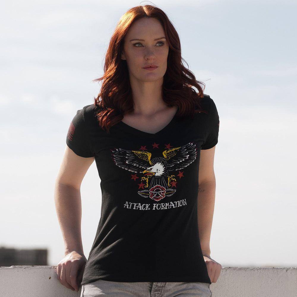 Women's Attack Formation V-Neck - Black