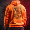 Devils In The Details Hoodie - Safety Orange, Devil Long Sleeve for Men | Grunt Style