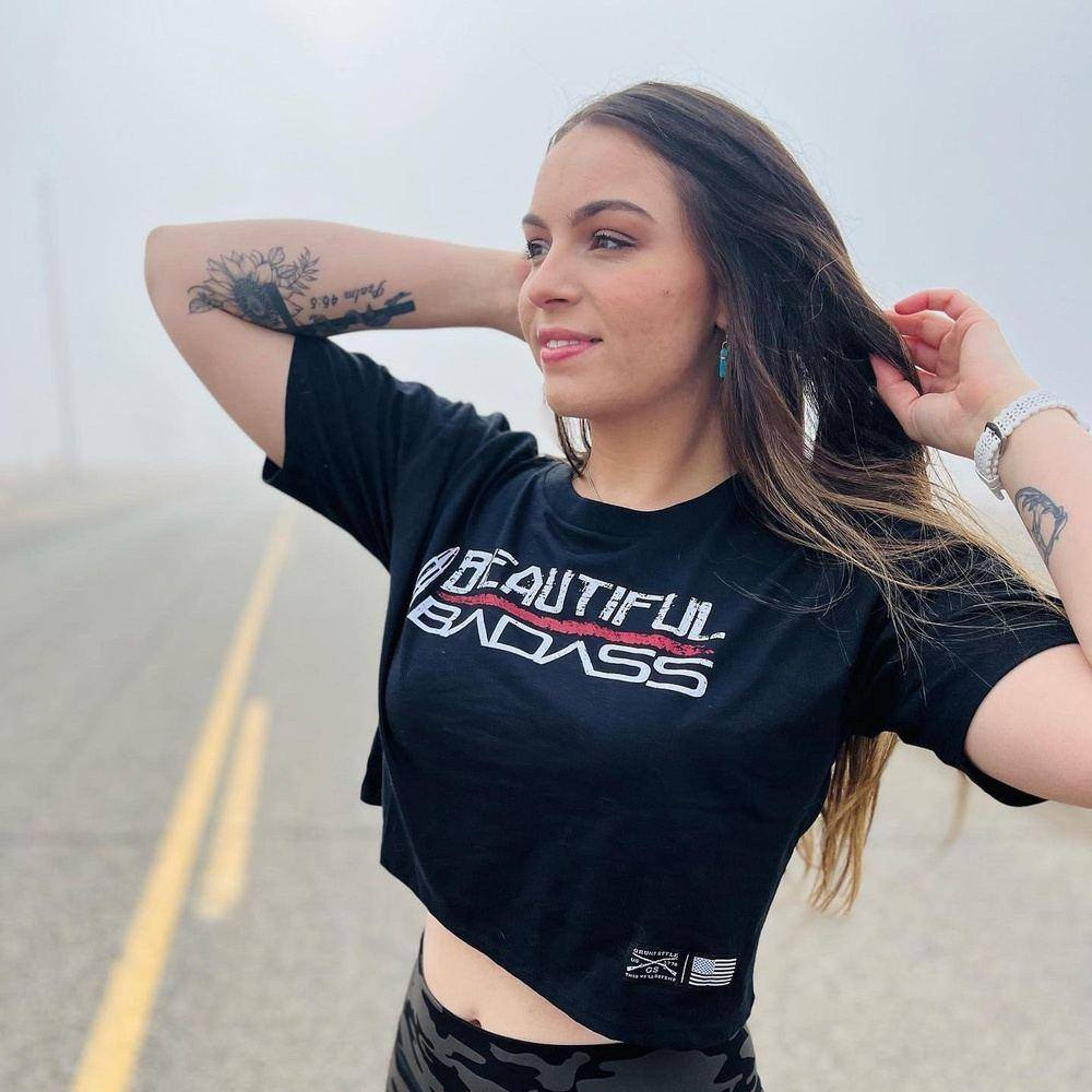 Cropped Grunt Style T-Shirt - Beautiful Badass 