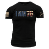 Patriotic T-Shirt - I Am 76 - Black 