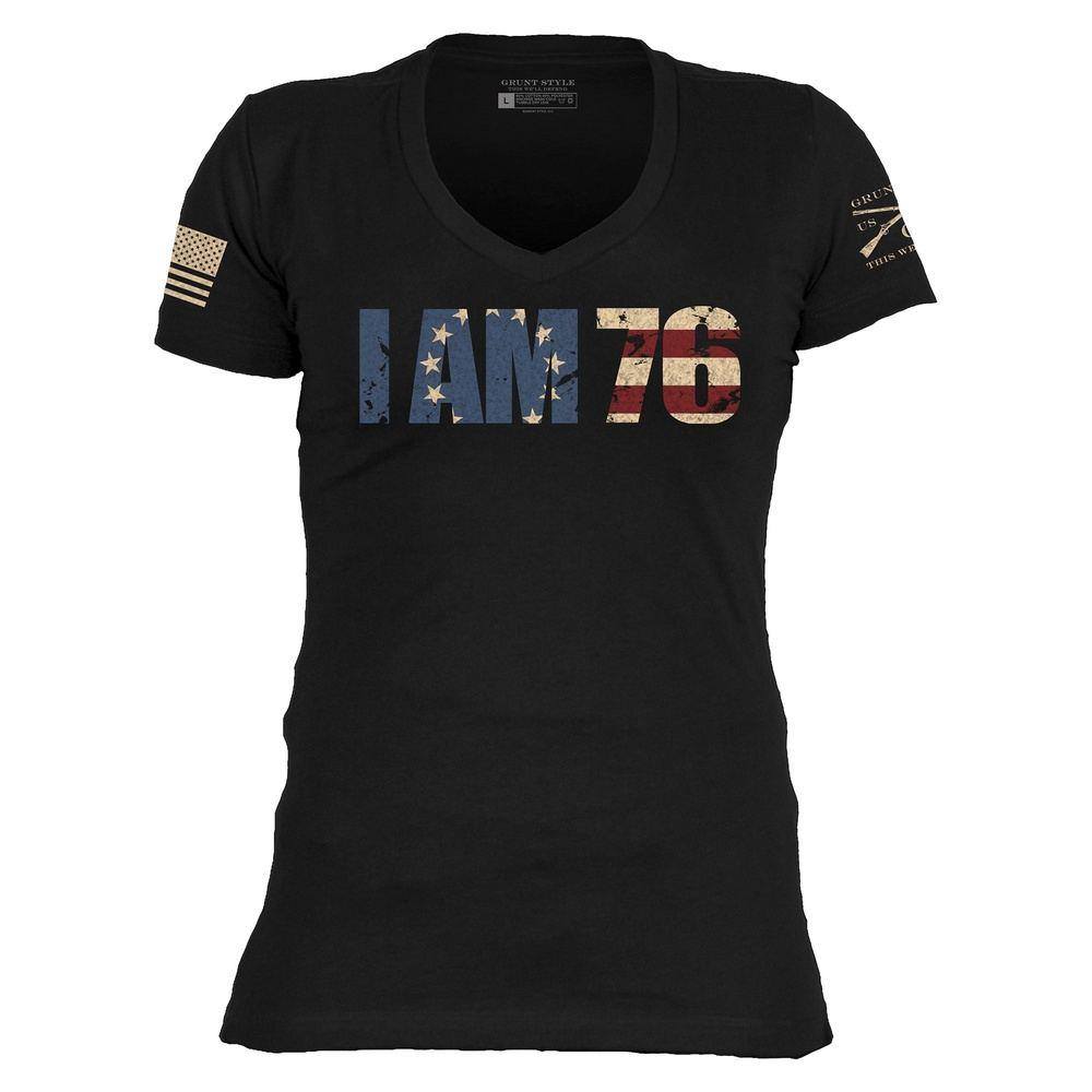 Women's Patriotic T-Shirt - I am 76 