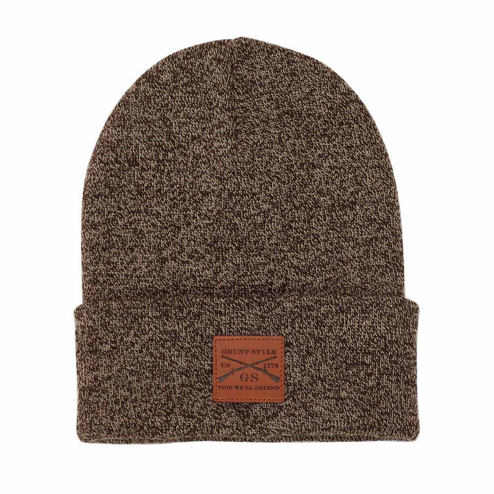 Patriotic Heather Brown Beanie 