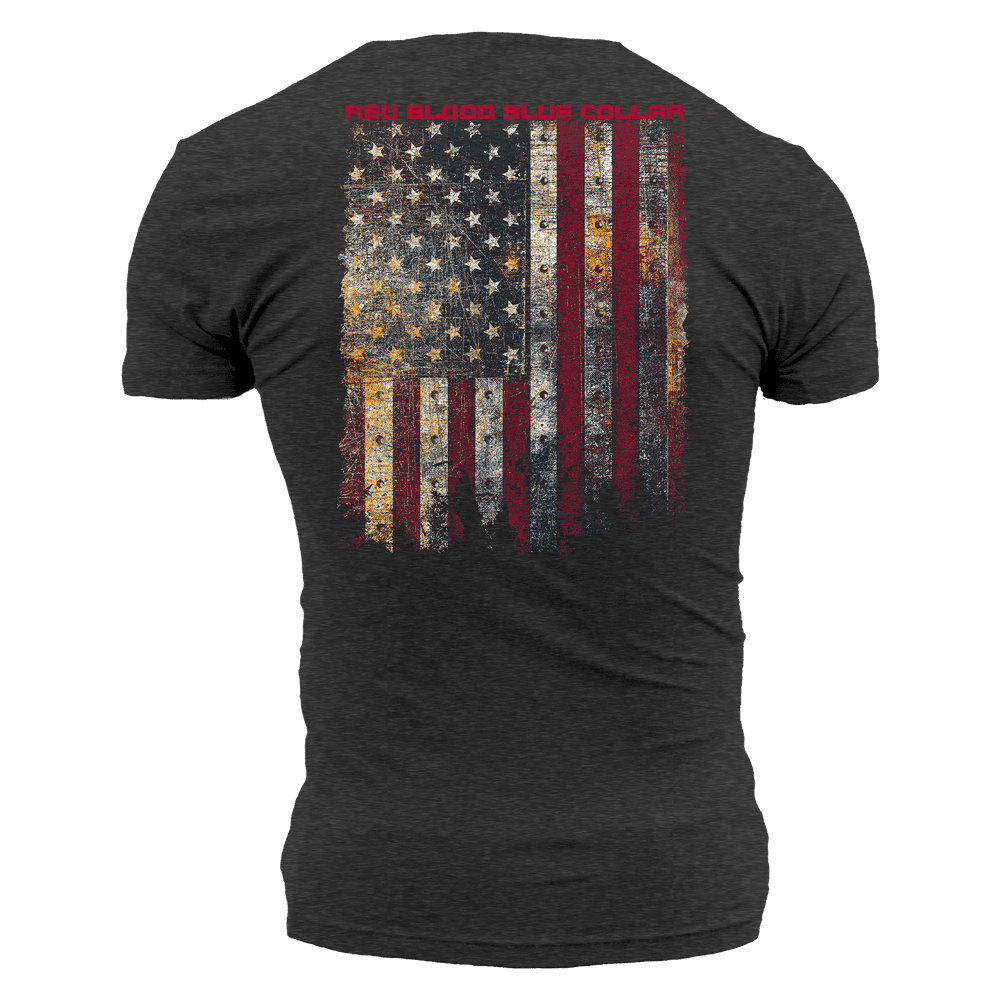 Patriotic Shirt - American Flag T Shirt - Red Blood Blue Collar