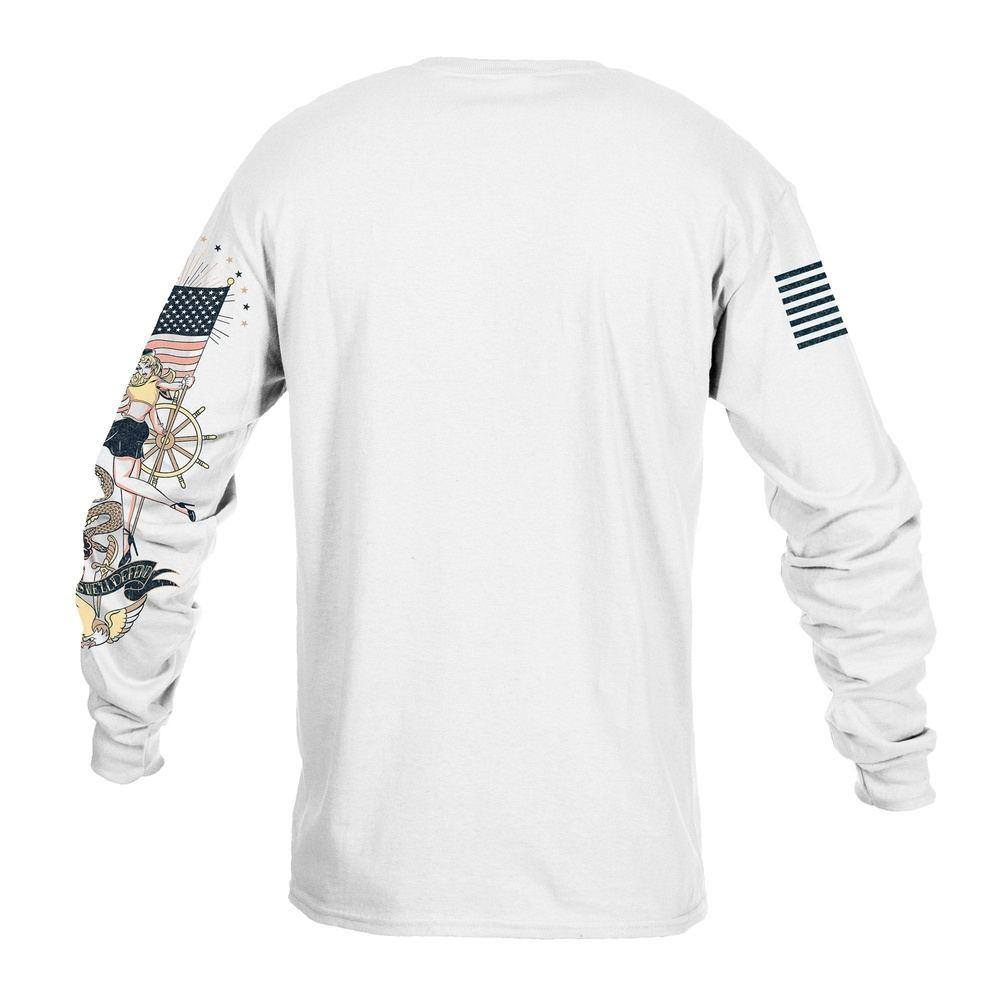 Patriotic Nautical Pin Up - American Flag Long Sleeves