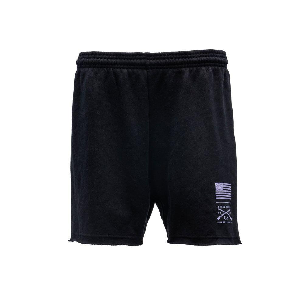 Women's Shorts - Fleece Black and Lavender