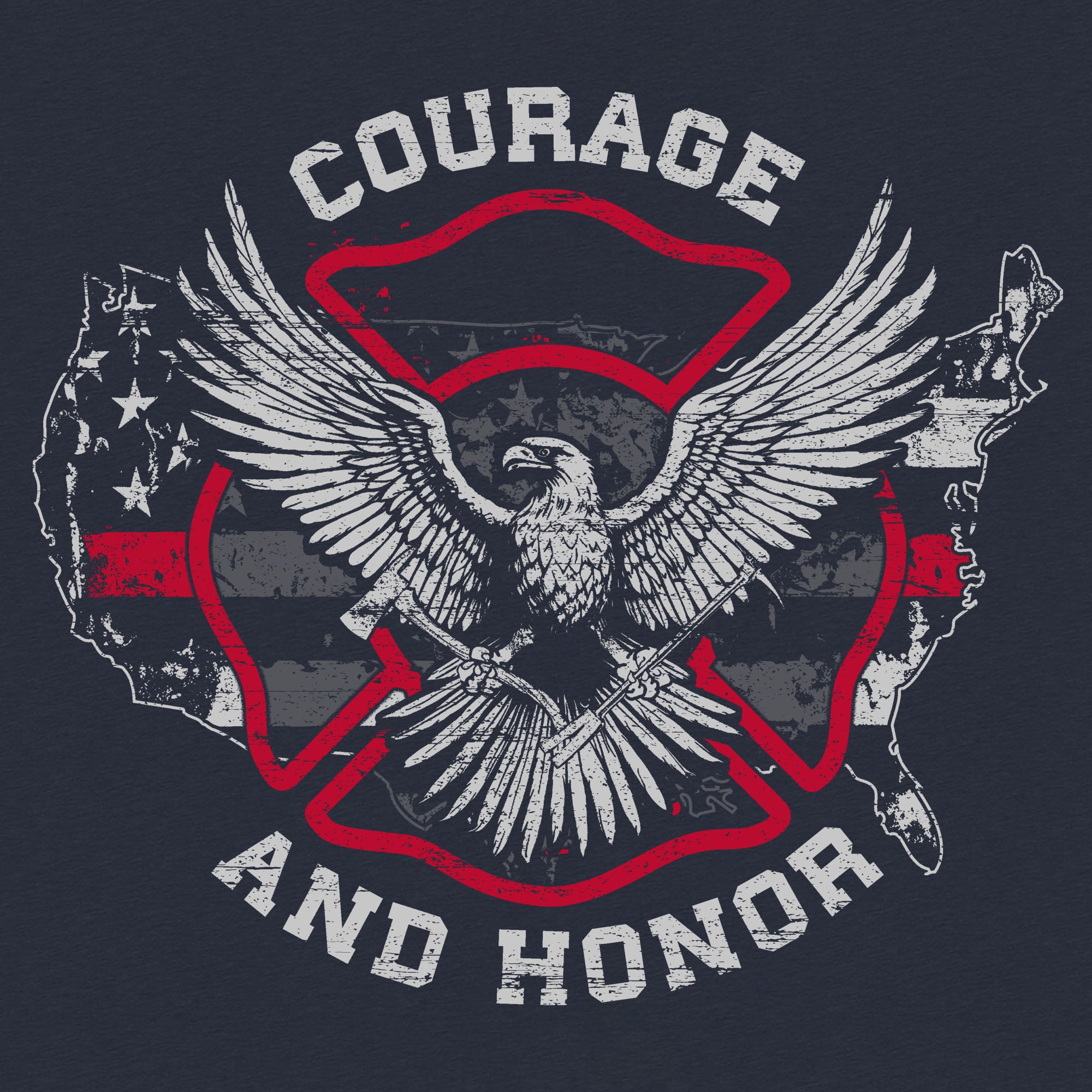 Courage and Honor T-Shirt - Midnight Navy