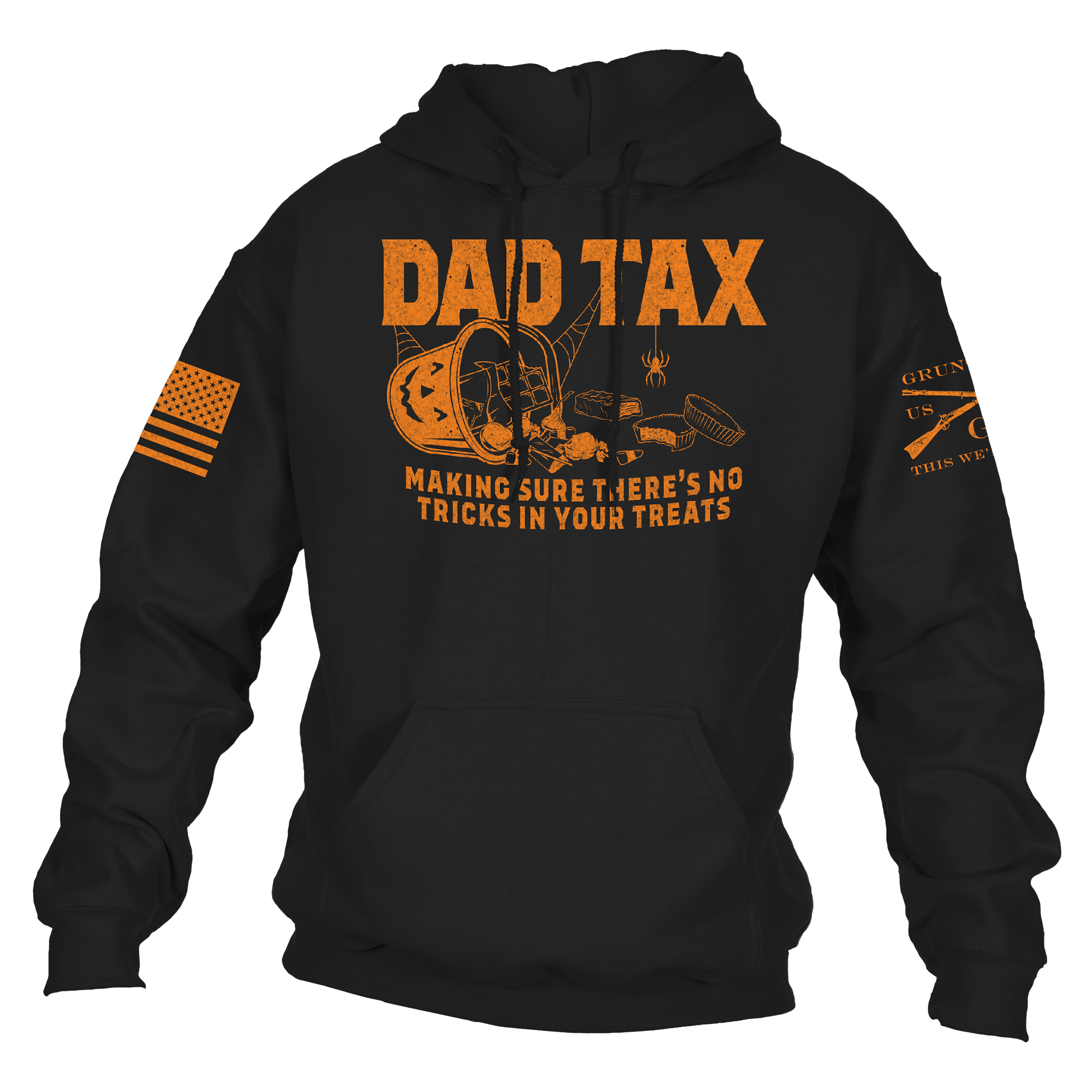 Dad Tax Halloween Hoodie - Black mens halloween hoodie | Grunt Style