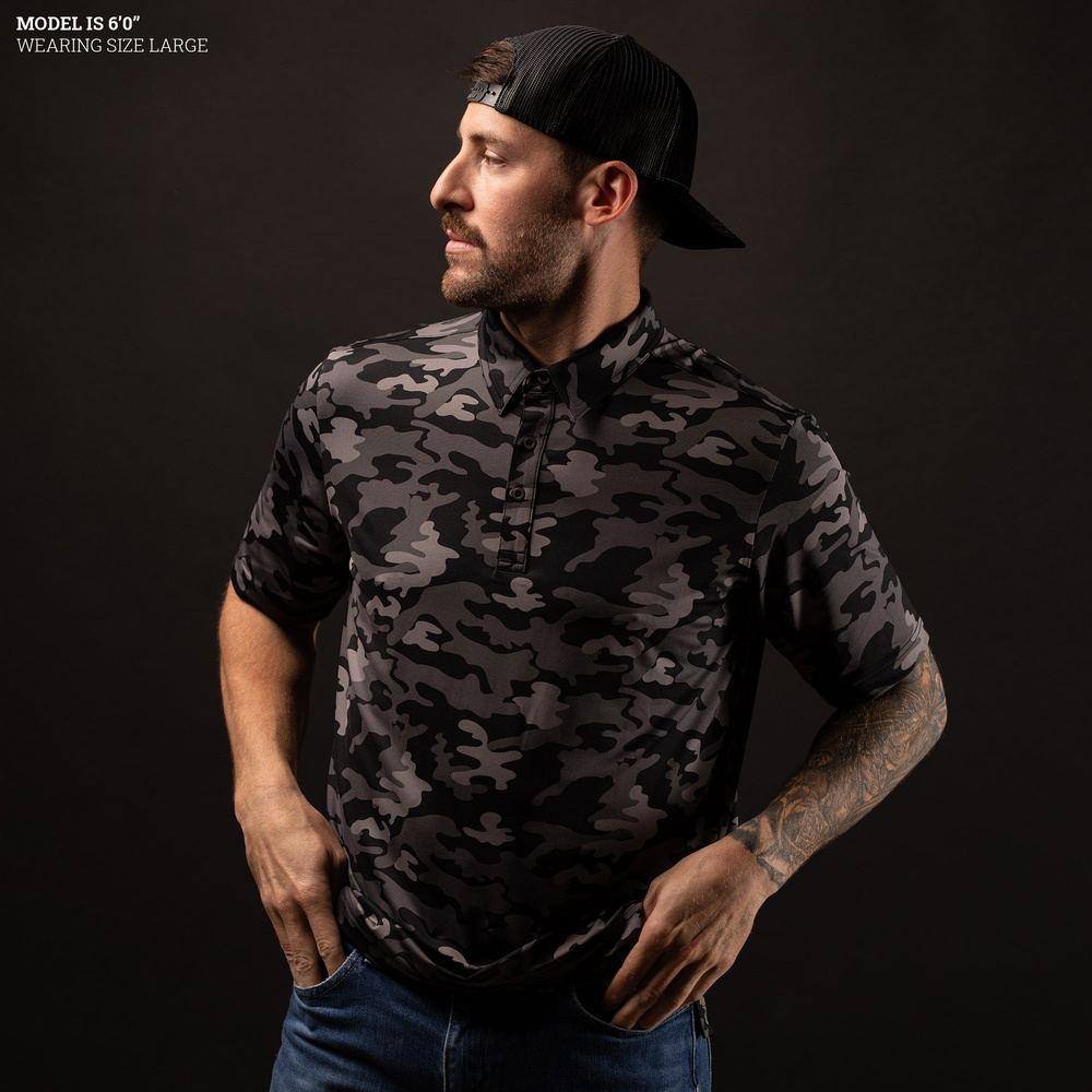 Black Camo Men's Polo Sizing | Grunt Style