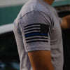 Blue Line Flag T-Shirt Dark Heather Gray | Grunt Style