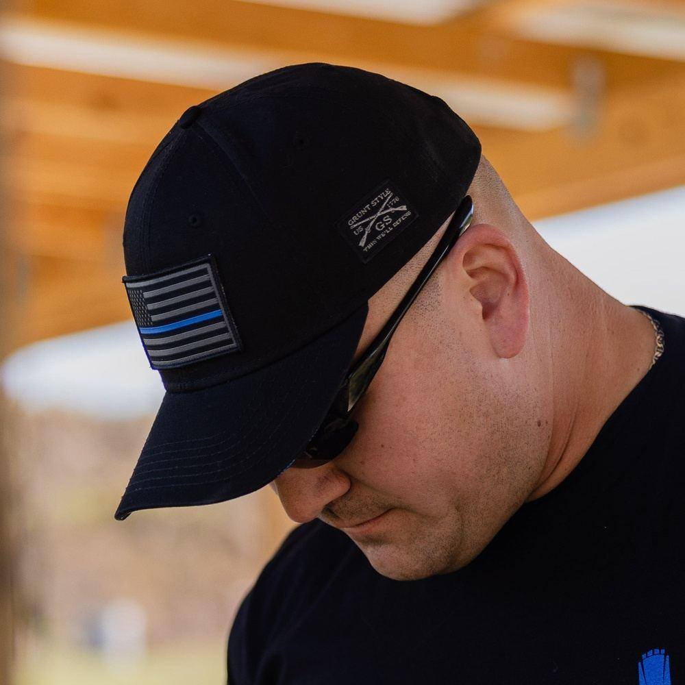 Blue Line Flag Hat for Men | Grunt Style 