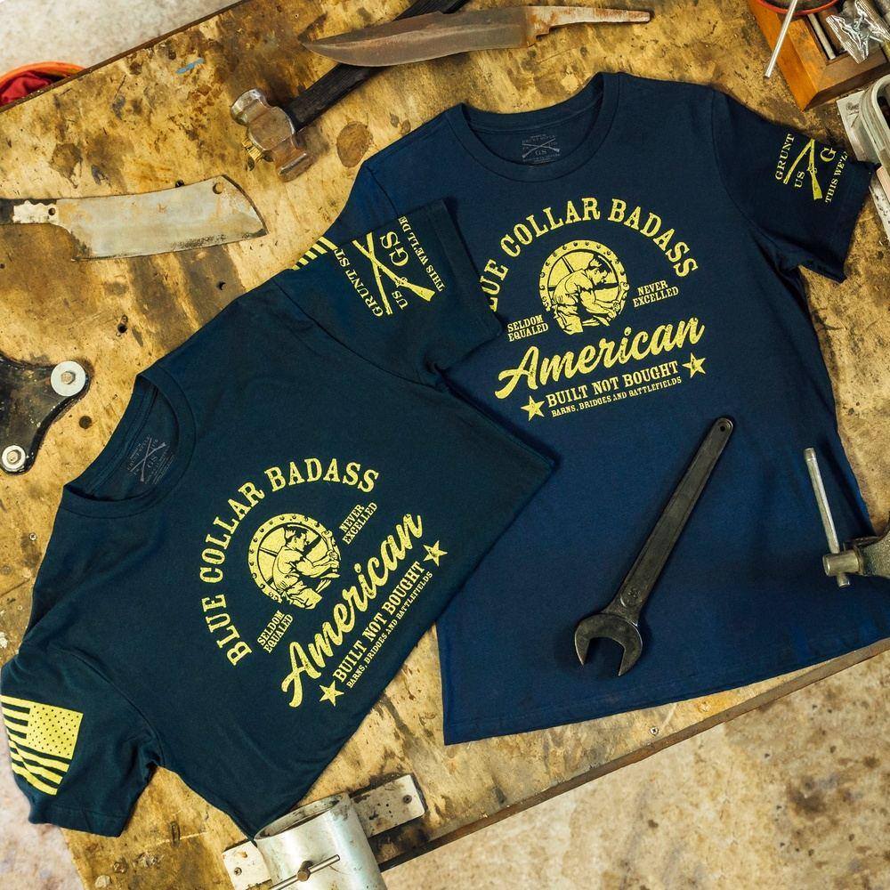 Blue Collar Badass Shirt for Men | Grunt Style 