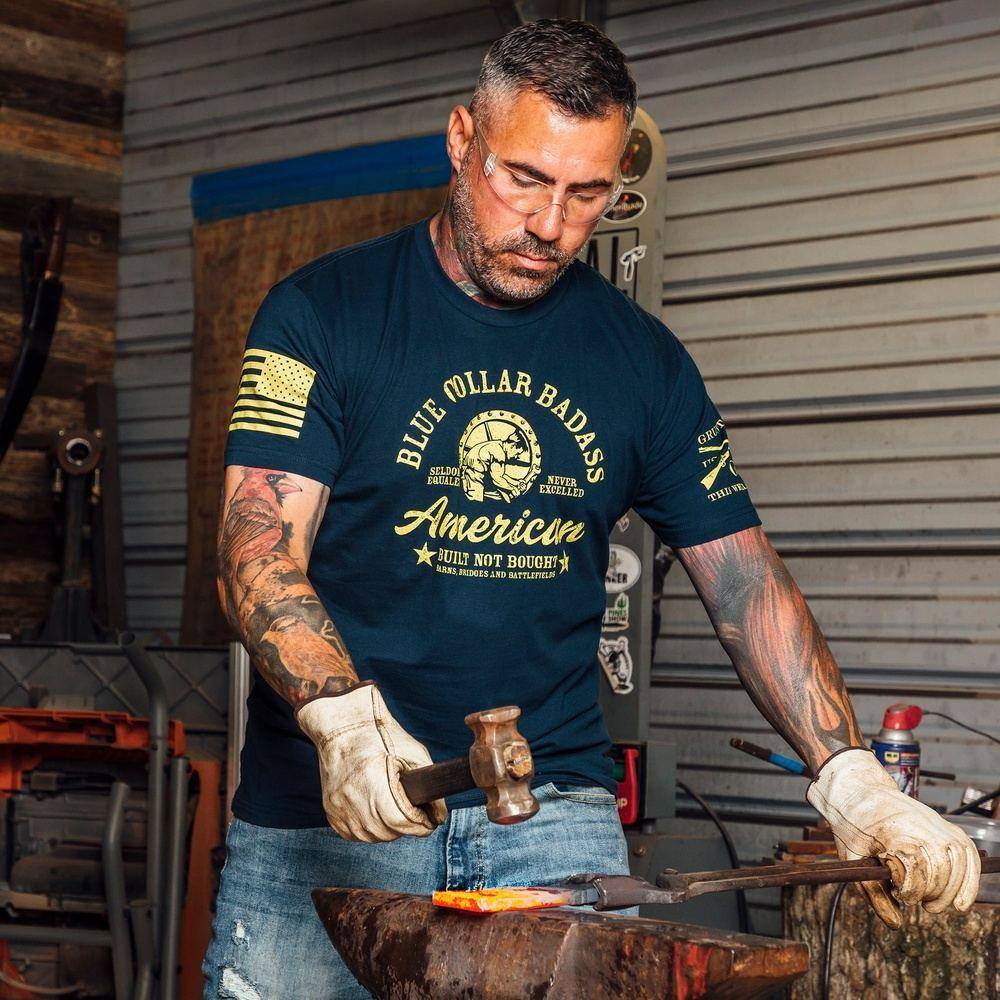 Men's Blue Collar Badass Shirt | Grunt Style 