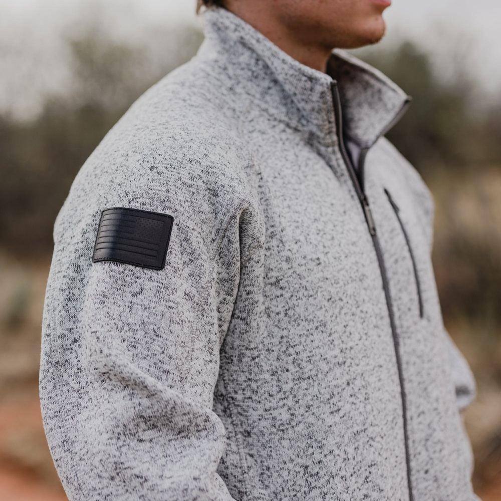 Patriotic Sweater Jacket - Heather Grey