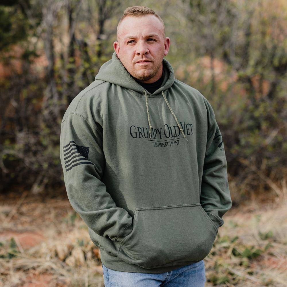 Grumpy Old Vet Hoodie - Veteran Clothing 