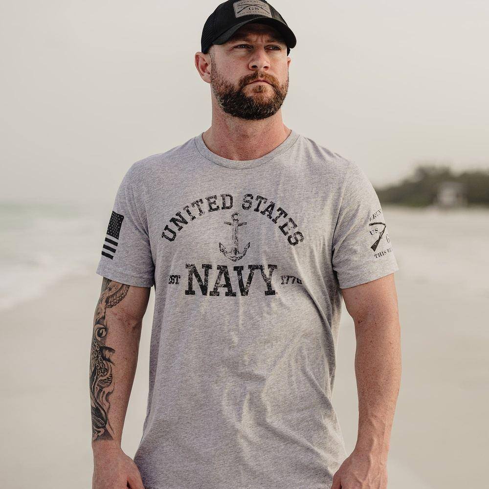 men's Tee USN - Est. 1775 - Athletic Heather 2.0 | Grunt Style 