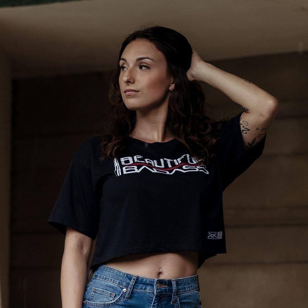 Women's Cropped Tee Beautiful Badass | Grunt Style 