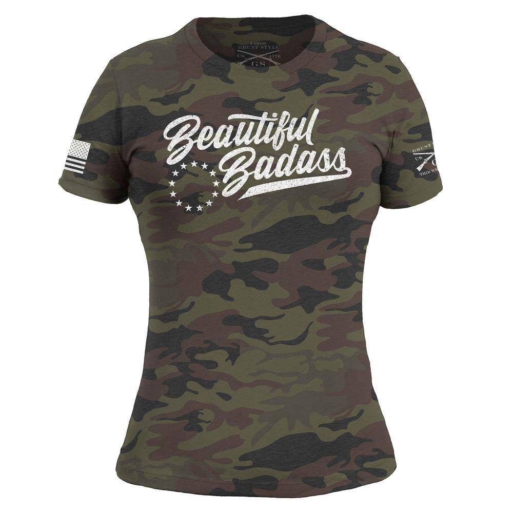 Camo Beautiful Badass Tee for Women