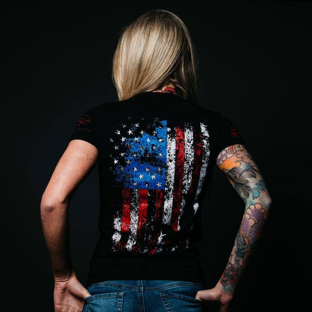 women's freedom flag graphic tee | Grunt Style 